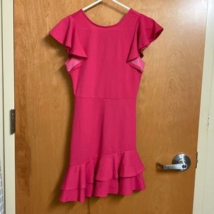 Pink asymmetrically cocktail dress